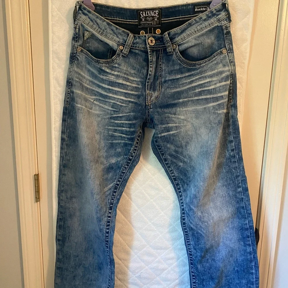 Salvage Blue Denim Anarchy Jeans - Picture 4 of 11
